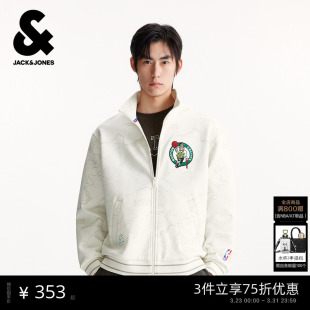 衣身满印休闲225333001 新款 杰克琼斯NBA联名男装 卫衣春季