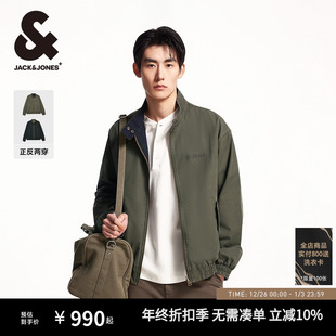 外套上衣 夹克百搭纯棉纽扣立领口袋可双面穿长袖 杰克琼斯男装 秋季
