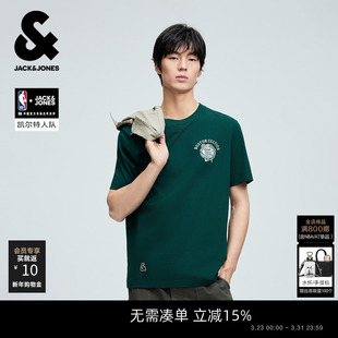 杰克琼斯男装 NBA休闲潮流运动微宽松 短袖