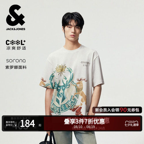 杰克琼斯NBA联名夏男短袖T恤