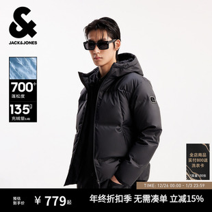 羽绒服冬连帽仿PU保暖外套男装 杰克琼斯无缝压胶短款 机能冰壳