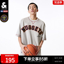 杰克琼斯秋季新款NBA联名系列掘金队宽松舒适圆领短袖上衣T恤男款