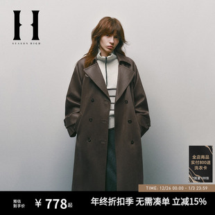 潮流夹克大衣双排扣可调节纽扣 时尚 SEASON HIGH女装
