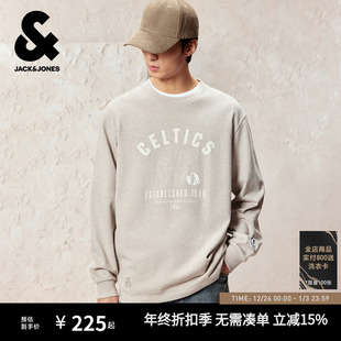 NBA联名圆领字母胶印长袖 T恤2025年新款 上衣 秋季 杰克琼斯男装