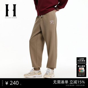 SEASON HIGH男装NFL联名酋长队冬季新款抽绳加绒内里宽松休闲裤