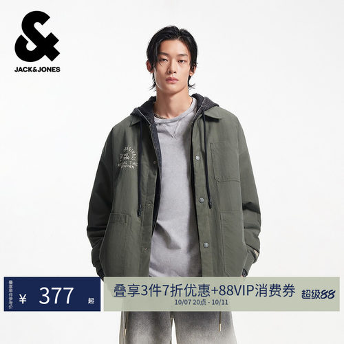 [商场爆款]杰克琼斯男装男生冬季宽松外套潮流保暖棉服225409045