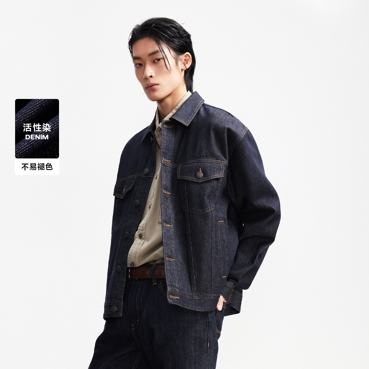 杰克琼斯秋季复古牛仔夹克男图片