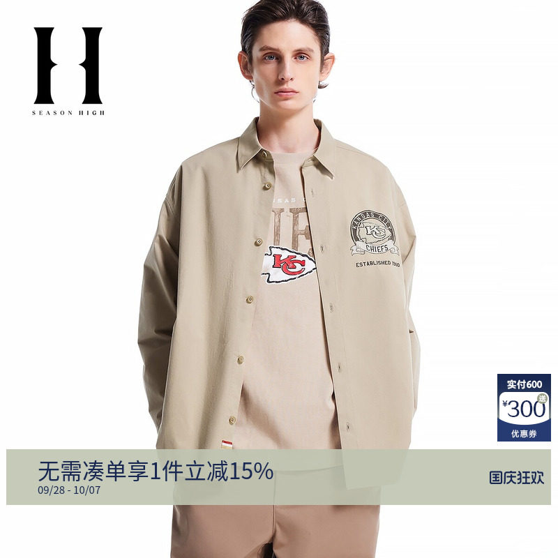 SEASONHIGH秋季新NFL联名简约舒适时尚出街潮流百搭衬衫外套男装图片