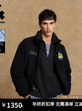 杰克琼斯男装2025冬季新款NBA联名立领运动风百搭休闲日常羽绒服