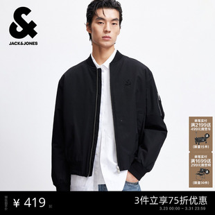 字母贴布宽松棉衣棒球领棉服225409006 杰克琼斯春时尚 商场爆款