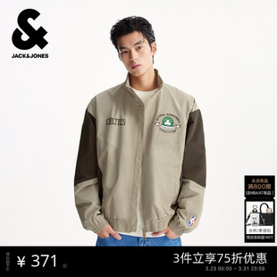 百搭潮流款 杰克琼斯春季 型NBA联名时尚 夹克外套立领宽松版 男装