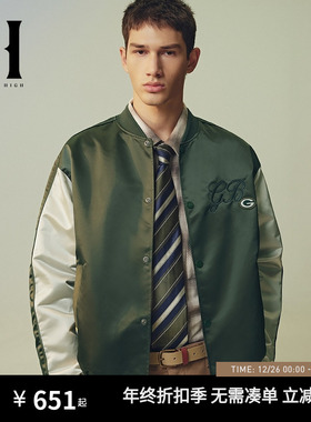 SEASON HIGH秋季NFL联名绿湾包装工队刺绣时尚棒球服夹克外套男装