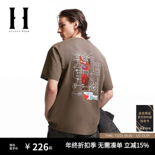 BSQ联名 男款 SEASON 短袖 T恤刺绣胶印宽松男装 HIGH2025年秋季