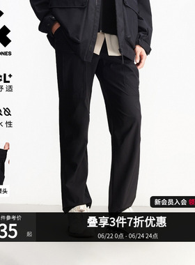 [防泼水]杰克琼斯夏季男装黑色休闲裤机能宽松工装裤伞兵裤长裤子