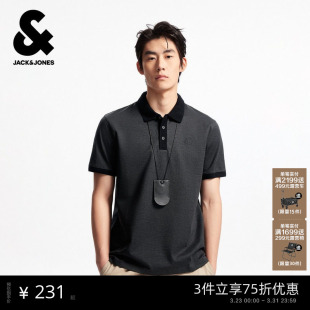 半袖 杰克琼斯2026年男装 海鸥翻领T恤休闲短袖 潮流polo衫 高级 春季