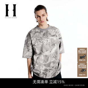 男款 SEASON HIGH2026年春季 短袖 OVERSIZE印花圆领T恤字母舒适 男装