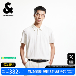 上衣 杰克琼斯夏季 男装 POLO衫 胸前精致刺绣百搭商务休闲简约风短袖