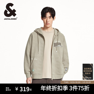 杰克琼斯男装 出街篮球宽松精致字母刺绣连帽卫衣 NBA联名秋冬时尚