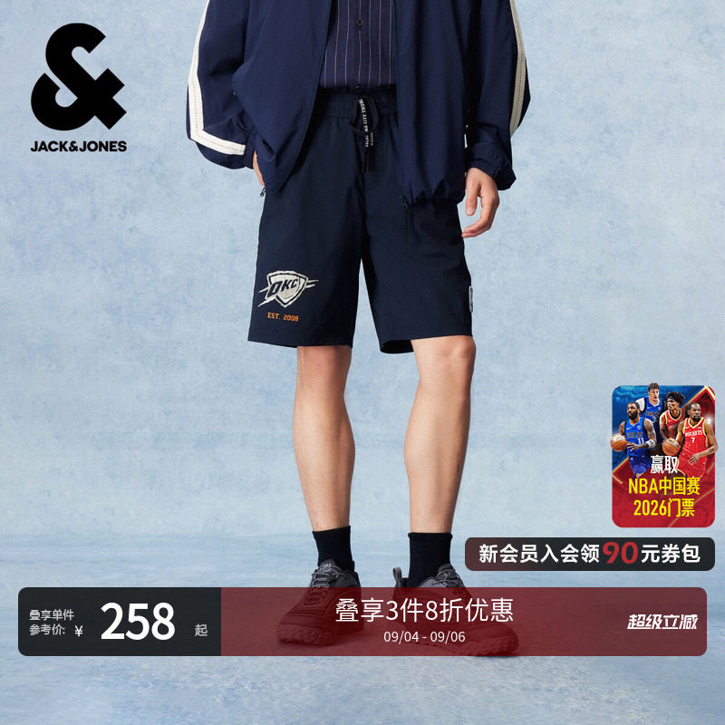 【NBA联名款雷霆队】杰克琼斯男装夏季短裤抽绳松紧腰头226215007图片