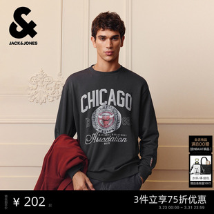 新款 卫衣春季 杰克琼斯NBA联名公牛队男装 纯棉225433060 商场爆款