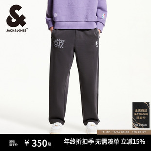 NBA联名款 长裤 湖人队秋季 立体刺绣宽松舒适卫裤 新款 杰克琼斯男装