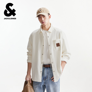 【肌理感衬衫男款】杰克琼斯衬衣外套26年春新款休闲宽松上衣男装