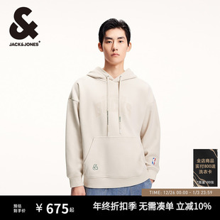 士生NBA联名冬新款 杰克琼斯男装 连帽卫衣225433081潮流 商场爆款