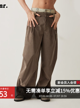 MLMR男装春季新款松弛感宽松阔腿工装裤子男女款复古休闲伞兵裤长