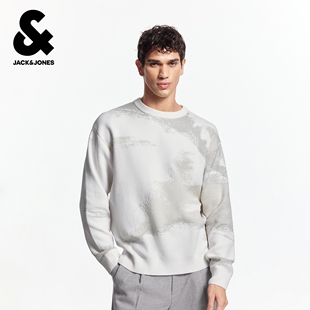 杰克琼斯春季男装毛衣针织衫上衣宽松版型时尚百搭潮流衣身扎染