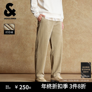 灯芯绒 长裤 杰克琼斯男装 松紧腰男士 子 秋冬宽松字母肌理感休闲裤