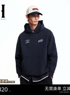 SEASON HIGH男装NEL联名款比尔队春季新款休闲宽松连帽套头卫衣