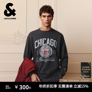 杰克琼斯NBA联名芝加哥公牛球队男装 纯棉圆领上衣 卫衣秋冬新款