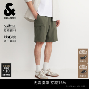 口袋工装 速干防晒宽松五分休闲裤 短裤 新款 子轻薄 杰克琼斯春夏季