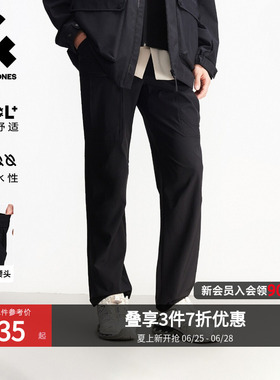 [防泼水]杰克琼斯夏季男装黑色休闲裤机能宽松工装裤伞兵裤长裤子