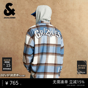 杰克琼斯NBA联名秋季男装衬衫外套宽松上衣2254O3003