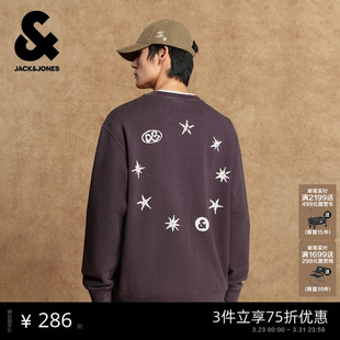 卫衣日常长袖 杰克琼斯春季 宽松休闲圆领上衣225433040 商场爆款