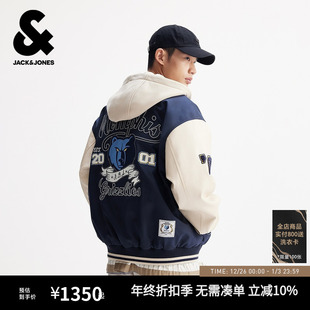 宽松连帽棉服复古运动风外套 男装 杰克琼斯NBA联名2026年春季 新款