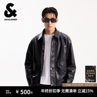 加厚PU皮衣休闲棉服上衣百搭外套男装 杰克琼斯夹克男秋冬季 新款