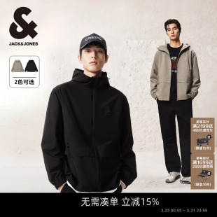 杰克琼斯春季 立领连帽通勤休闲商务夹克外套男装