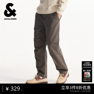 杰克琼斯男装2026春季新款休闲裤宽松百搭纽扣抽绳双腰头裤子
