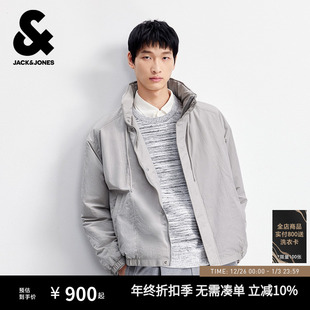 宽松立领简约纯色商务通勤保暖外套上衣 新款 杰克琼斯男装 棉服春季