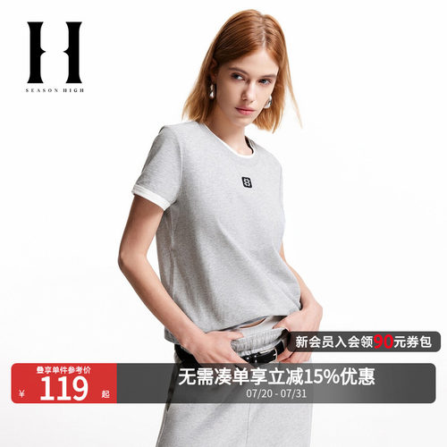 SEASONHIGH短袖休闲常规刺绣