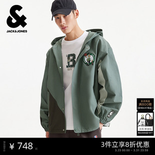 春季 杰克琼斯男装 凯尔特人队 夹克外套衣身拼接宽松 NBA联名款