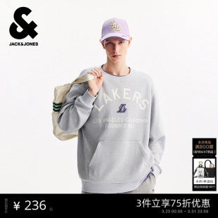 卫衣宽松长袖 NBA联名男装 杰克琼斯春季 上衣225433013 商场爆款