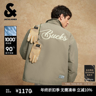 羽绒服翻领宽松外套 冬季 杰克琼斯NBA联名雄鹿队2025年新款 男装