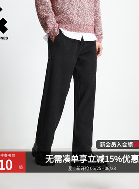 杰克琼斯男装卫裤春季新款刺绣纯色宽松抗皱休闲裤裤子22611D023