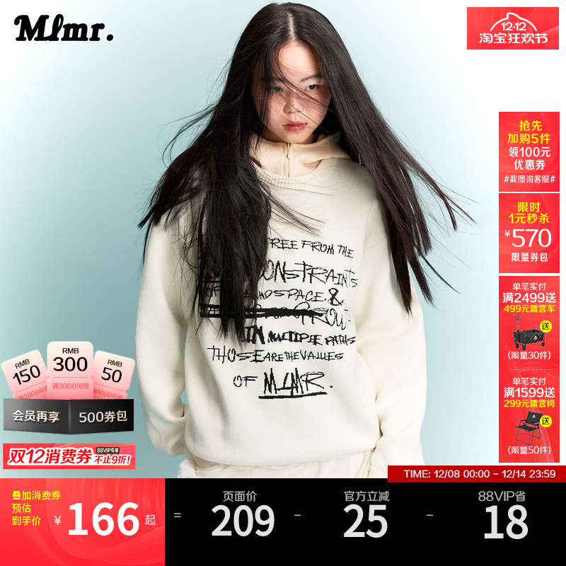 原创趣味提花针织衫MLMR圆领