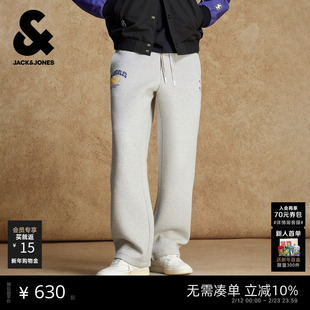杰克琼斯男装春季卫裤潮裤裤子宽松NBA联名洛杉矶湖人队刺绣潮流