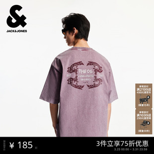 短袖 新款 T恤百搭刺绣舒适纯棉宽松休闲圆领上衣 春季 杰克琼斯男装