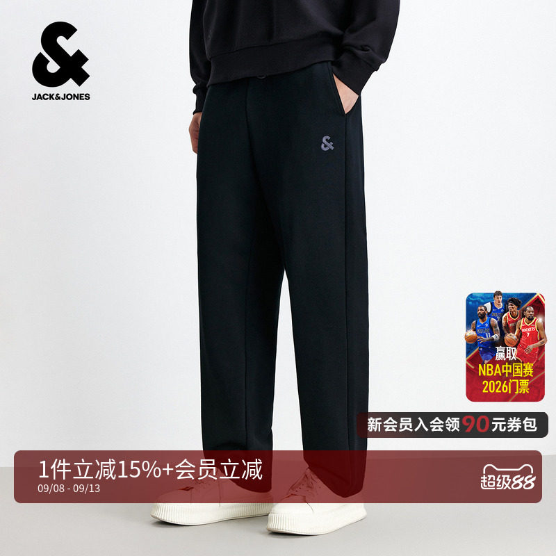 [基石卫裤]杰克琼斯男装秋季新款运动卫裤直筒休闲裤子美式刺绣